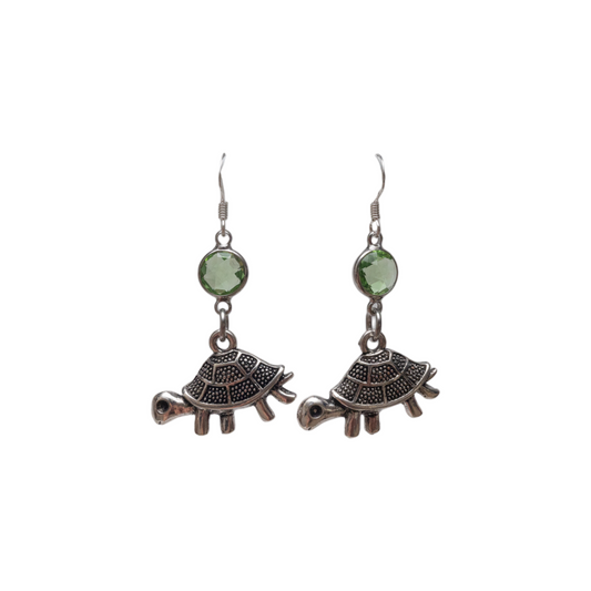 Personalised Tortoise Birthstone Charm Earrings