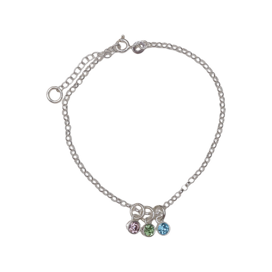 Sterling Silver Personalised Birthstone Bracelet