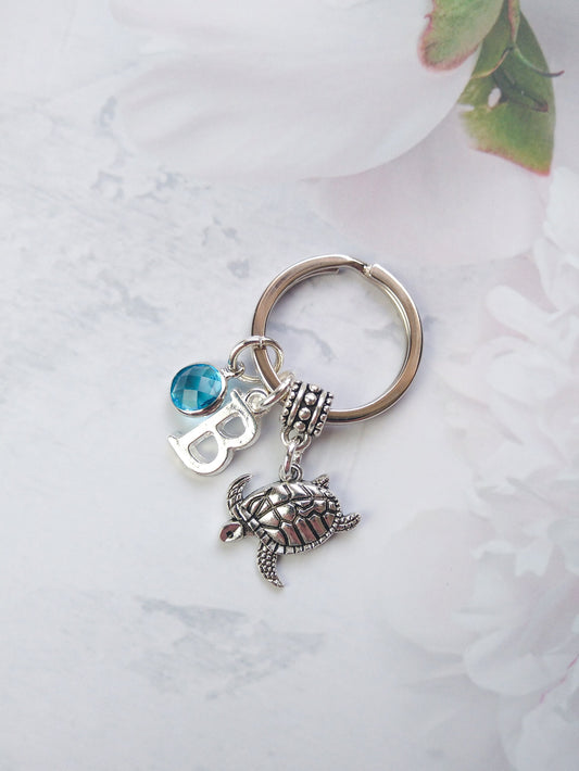 Turtle keyring beach Ocean keyring sea personalised gifts animal keychain