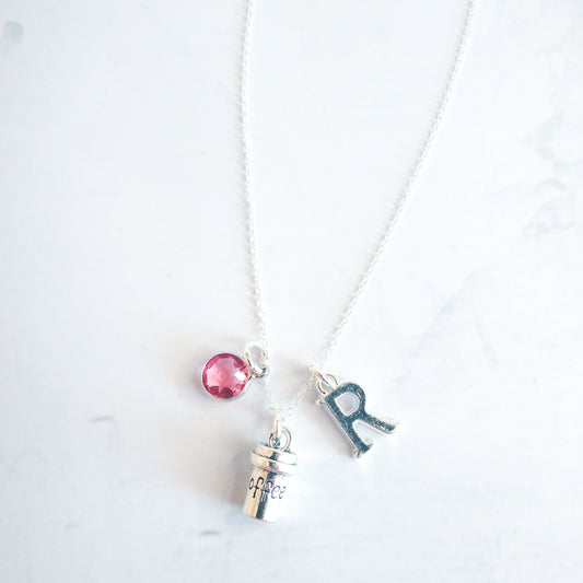 Coffee cup necklace, personalised gifts, coffee lover gift, latte fans, cappuccino  jewellery