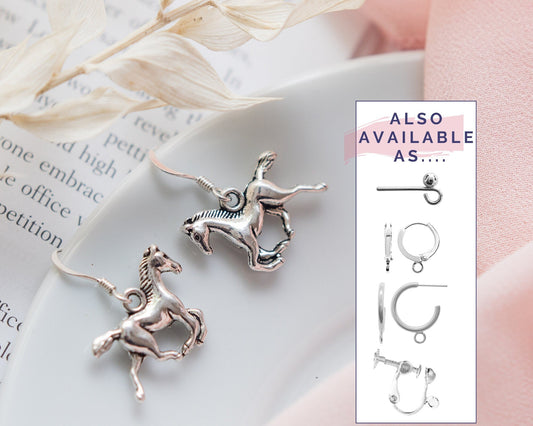 Horse earrings, horse jewellery, gifts for equestrian rider, gift for pony owner, horse lover gifts, western style, cowboy cowgirl accessory