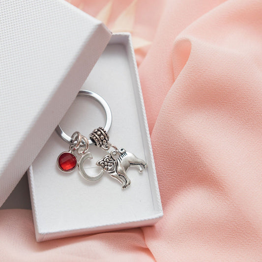 Pug keyring, dog lovers keychain, personalised gifts, pug owner gift, dog walker thank you, new puppy bag charm, pet loss memorial keepsake