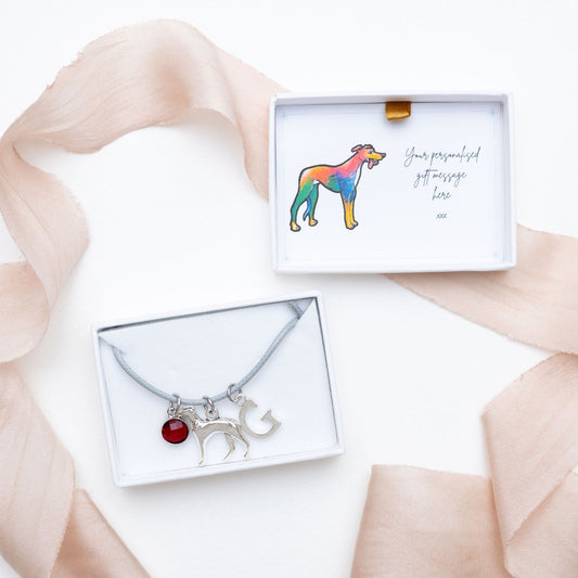 Greyhound bracelet, personalised gifts, gift for dog owner, dog walker Christmas, dog groomer thank you, new puppy, pet memorial remembrance