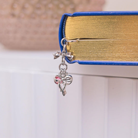Bow bookmark, personalised gifts, birthstone letter, metal page marker, coquette gift for reader