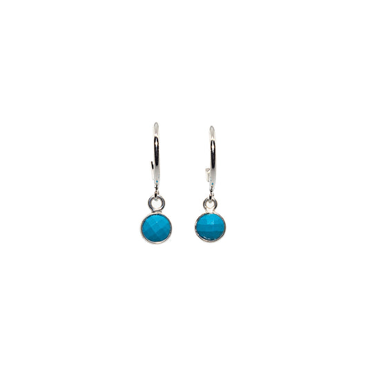 Sterling Silver Turquoise Hoop Earrings