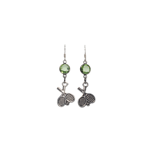 Personalised Tennis Birthstone Charm Earrings