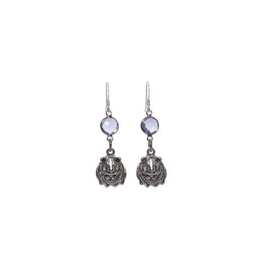 Personalised Guinea Pig Birthstone Charm Earrings
