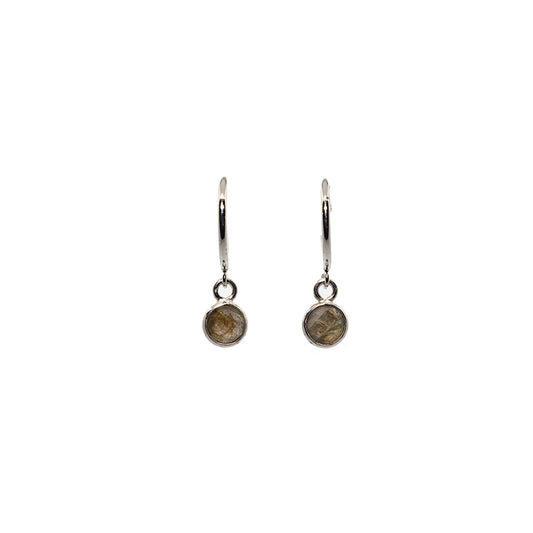 Sterling Silver Labradorite Hoop Earrings