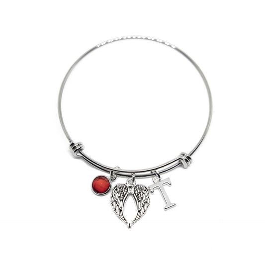 Personalised Angel Wing Bangle