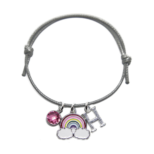 Personalised Waxed Cotton Rainbow Bracelet