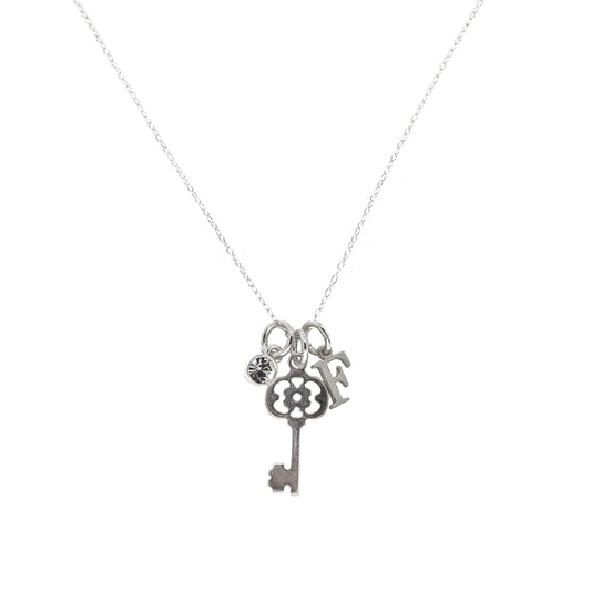 Sterling Silver Personalised Key Necklace