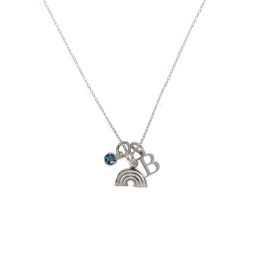 Sterling Silver Personalised Rainbow Necklace