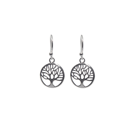 Sterling silver tree earrings, woodland jewellery, dainty drop earring, whimsical jewellery, family gift, dangle ear wires, nature gifts,