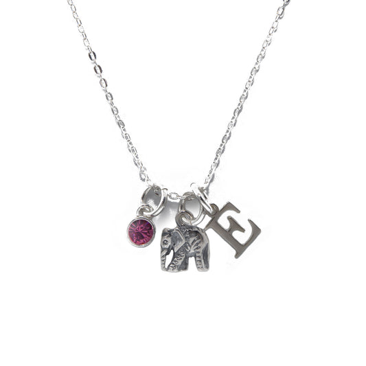 Sterling Silver Personalised Elephant Necklace