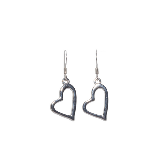 Open Heart Charm Earrings