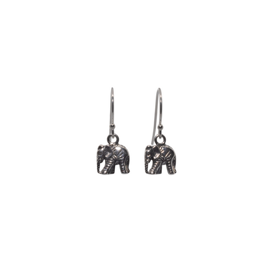 Sterling Silver Tiny Elephant Earrings