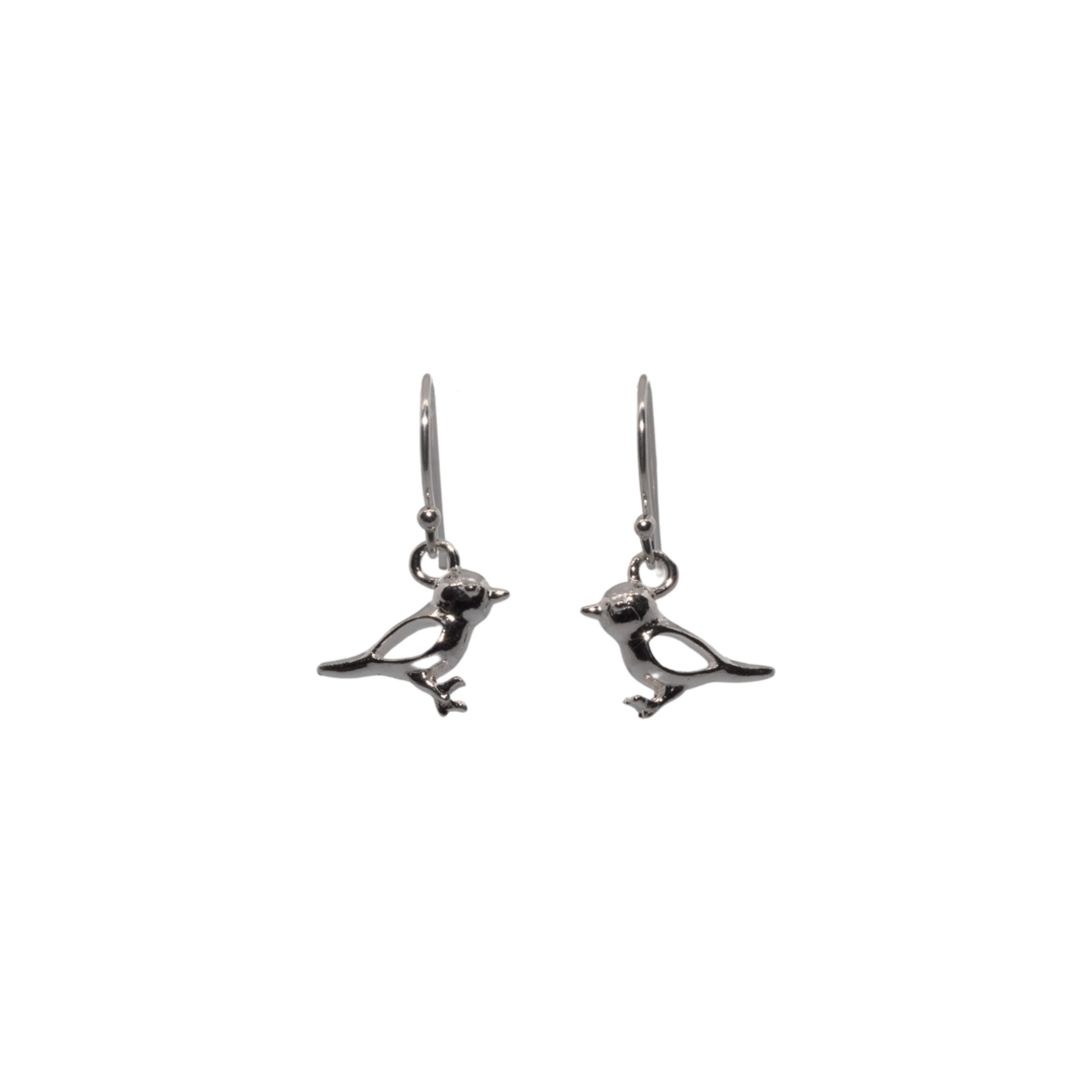 Sterling Silver Sparrow Bird 13mm Stud Earrings