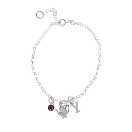 Sterling Silver Personalised Teapot Bracelet