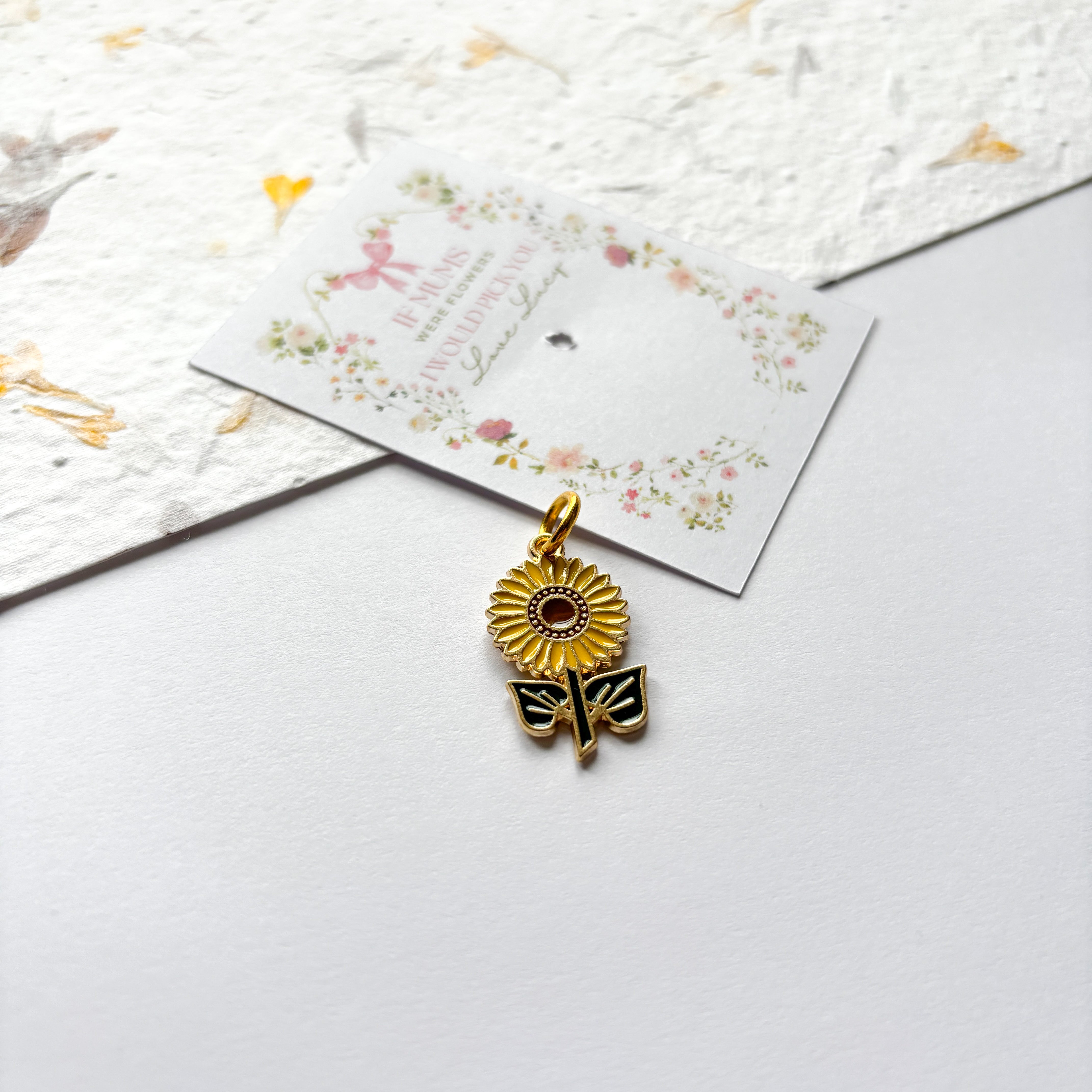 Sunflower Charm & Personalised Card