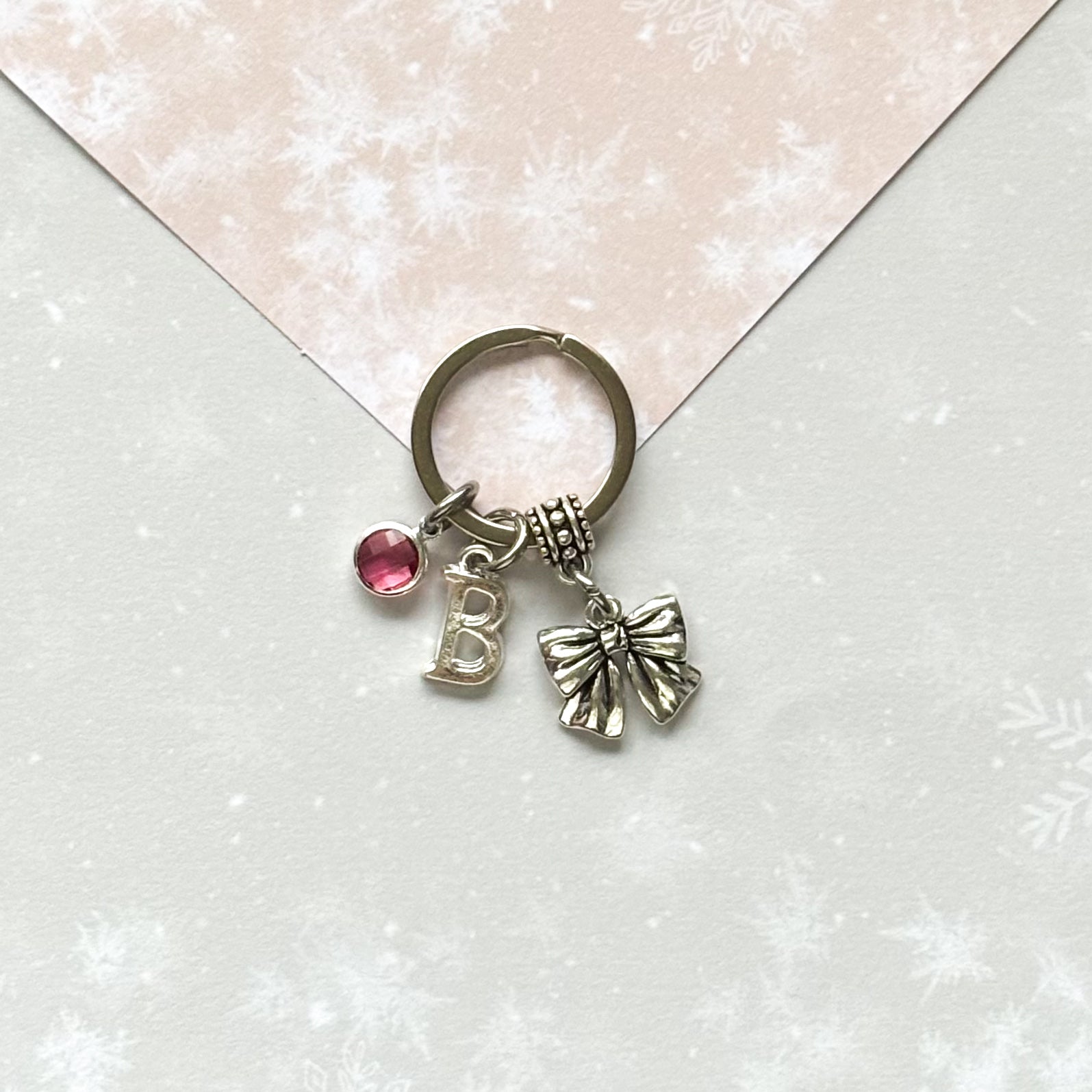 Personalised Cute Bow Keyring