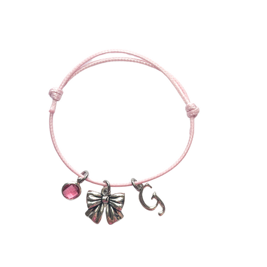 Personalised Cute Bow Cord Bracelet