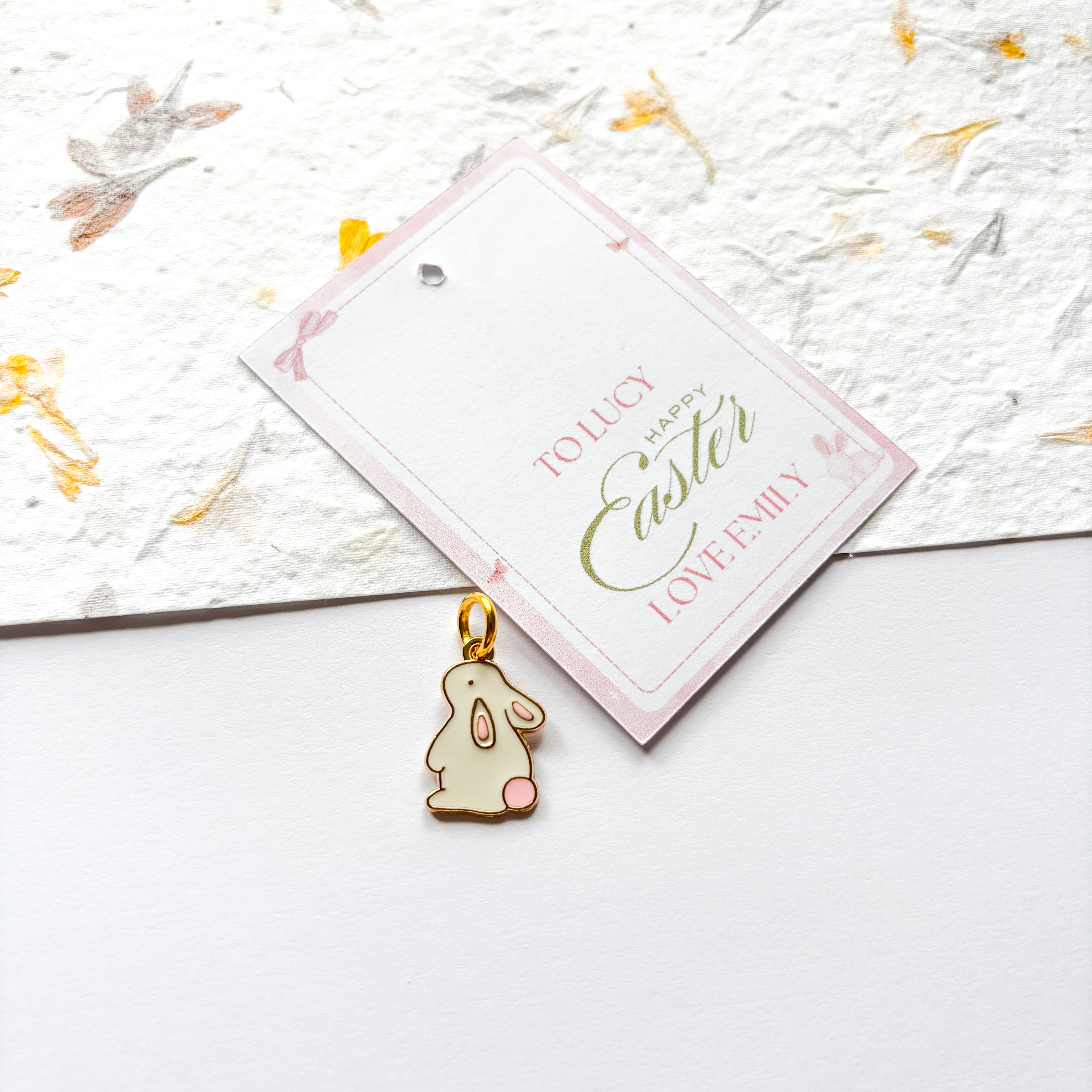 Easter Bunny Charm & Personalised Card