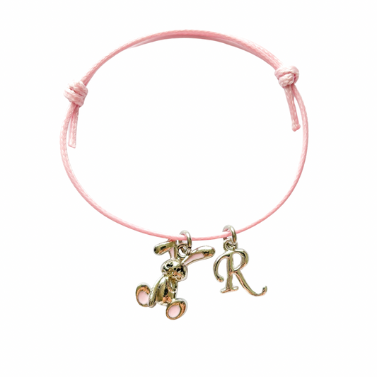 Personalised Enamel Easter Bunny Cord Bracelet