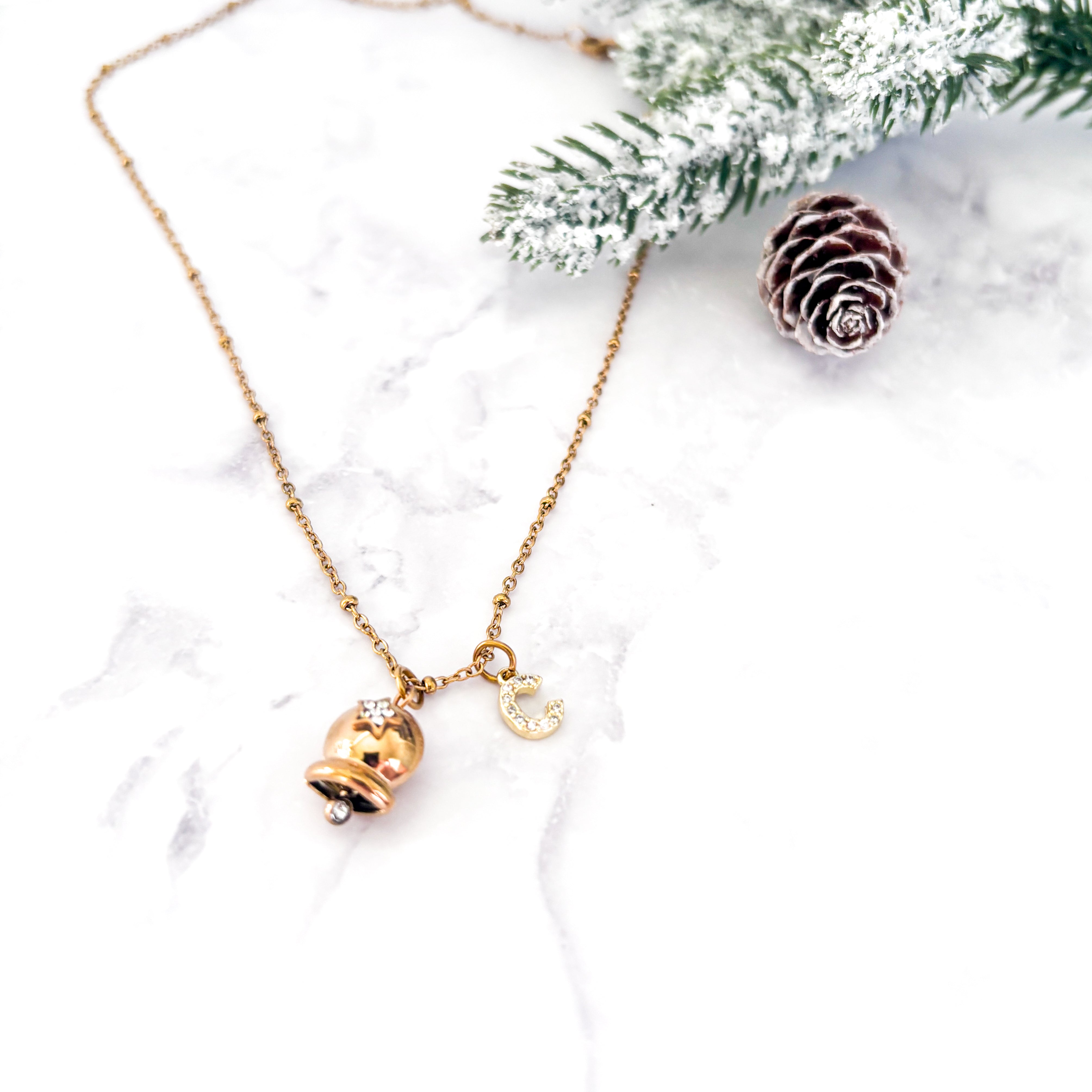 Personalised Festive Christmas Jingle Bell Necklace