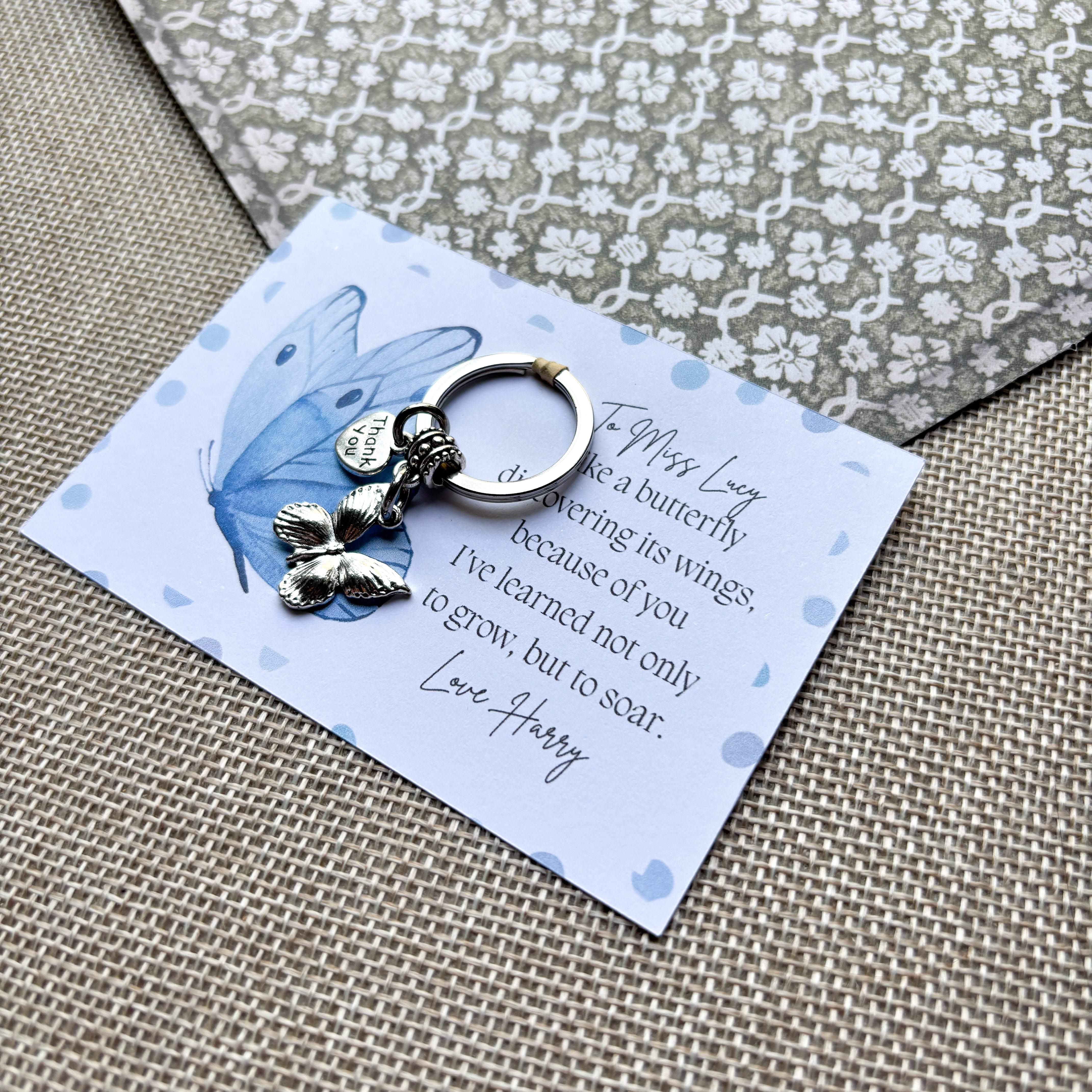 Butterfly Keychain- Personalised Teacher Gifts