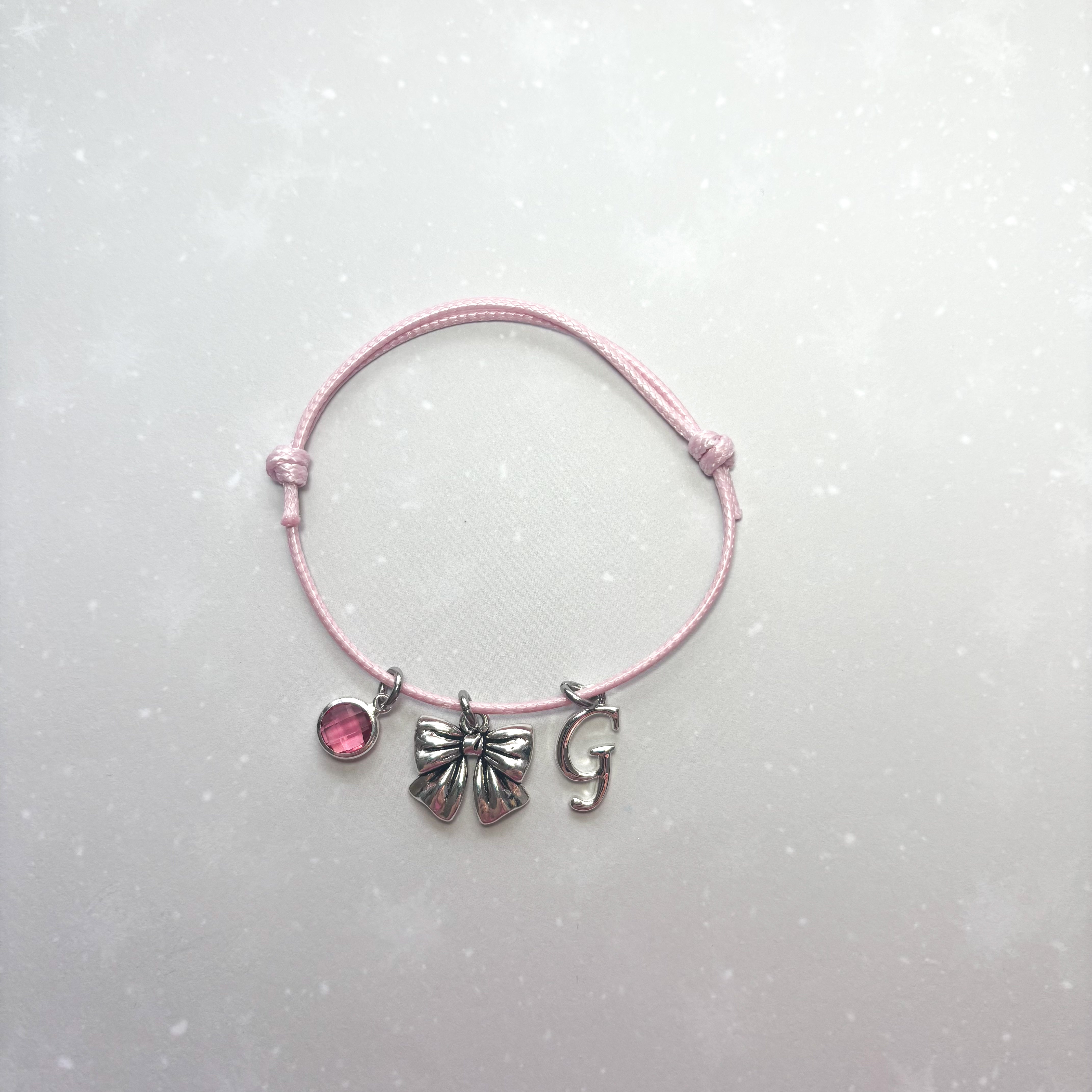 Personalised Cute Bow Cord Bracelet