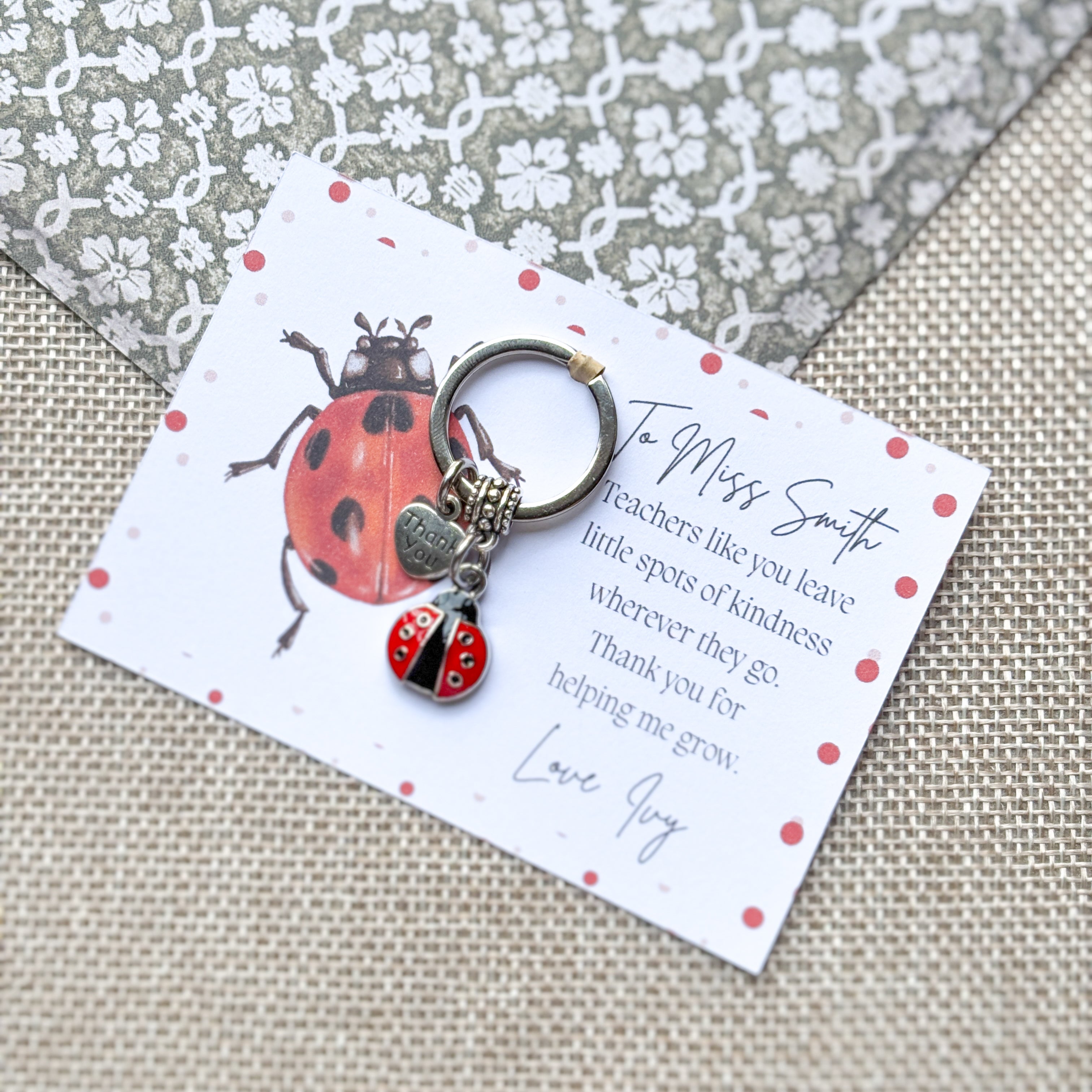 Ladybird Keychain- Personalised Teacher Gifts
