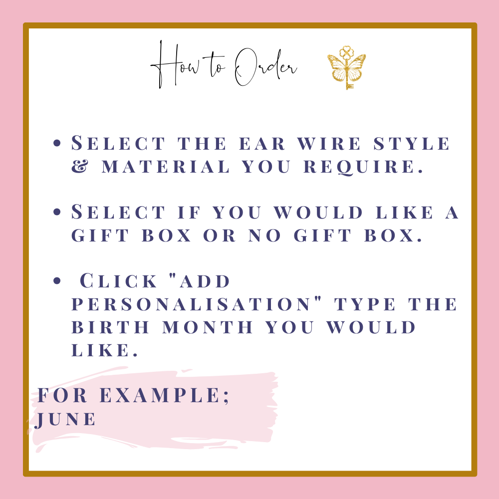 Personalised Coffee Cup Birthstone Charm Earrings