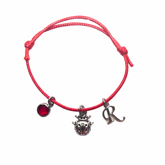 Personalised Ladybird Cord Bracelet