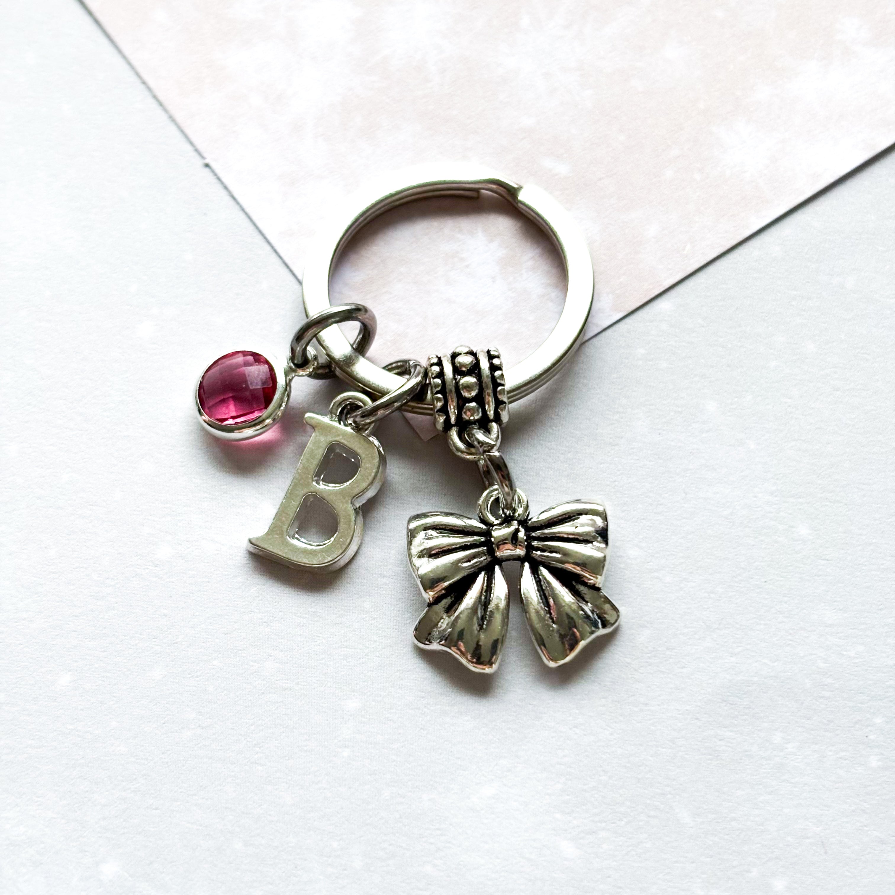 Personalised Cute Bow Keyring