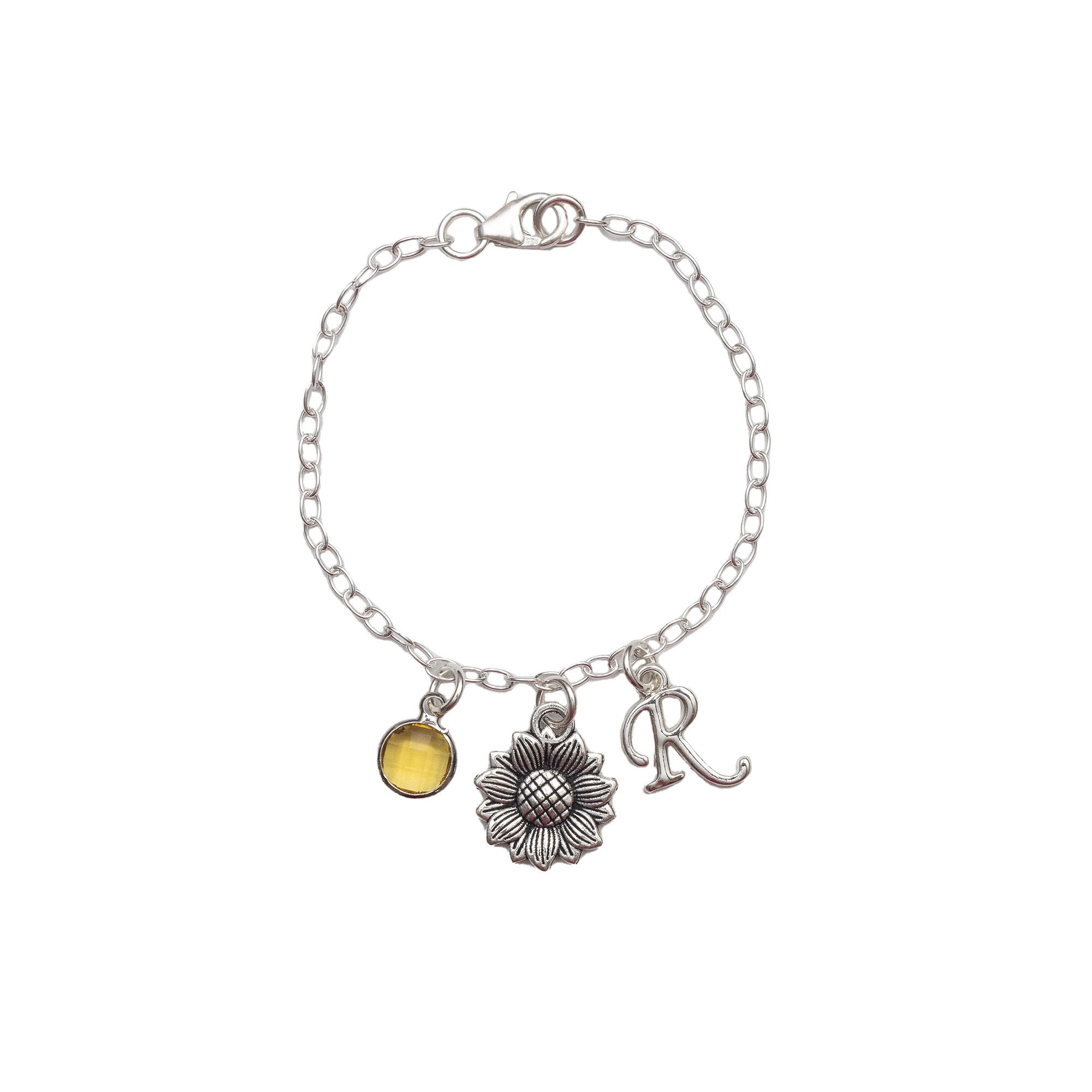 Personalised Sunflower Bracelet
