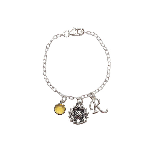 Personalised Sunflower Bracelet