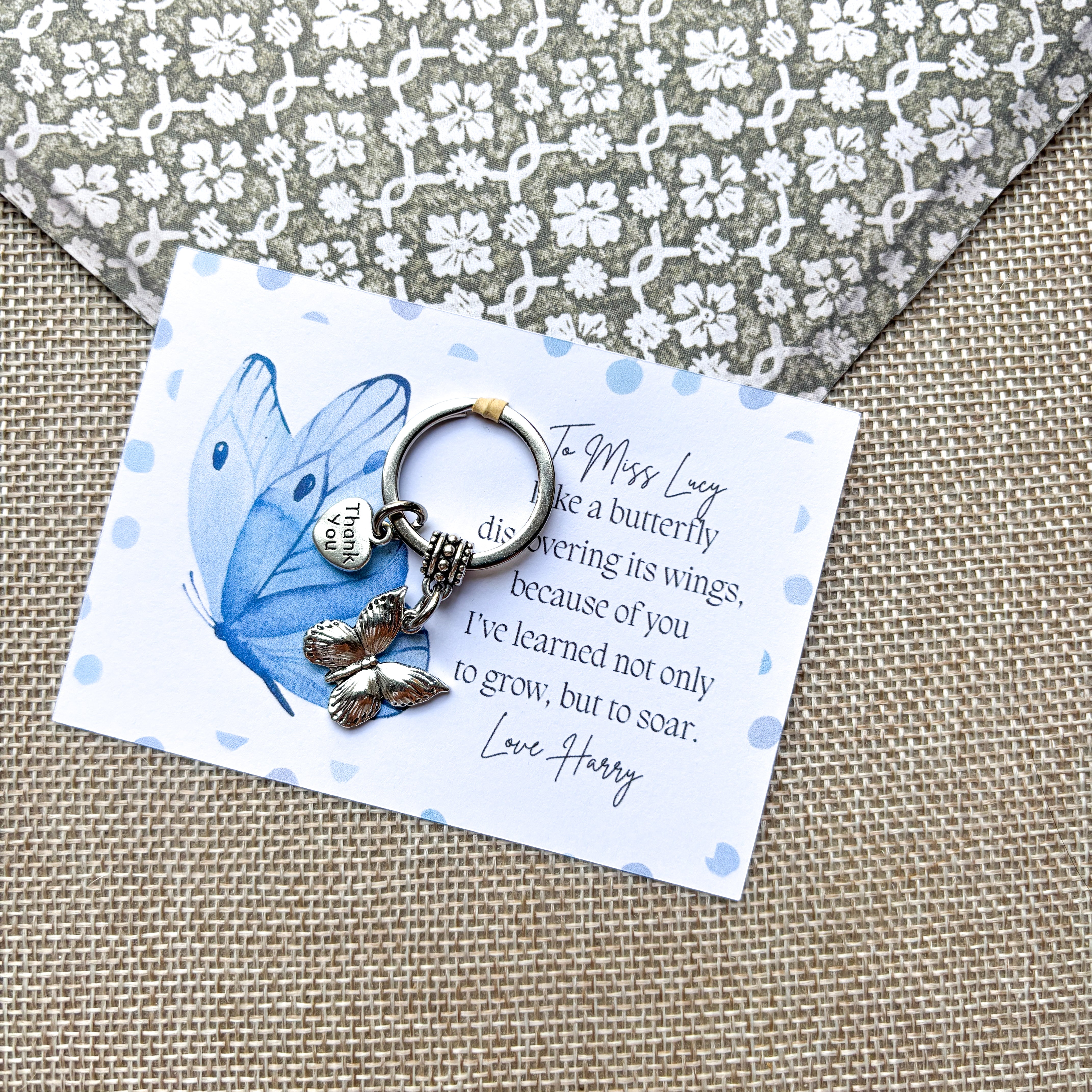 Butterfly Keychain- Personalised Teacher Gifts