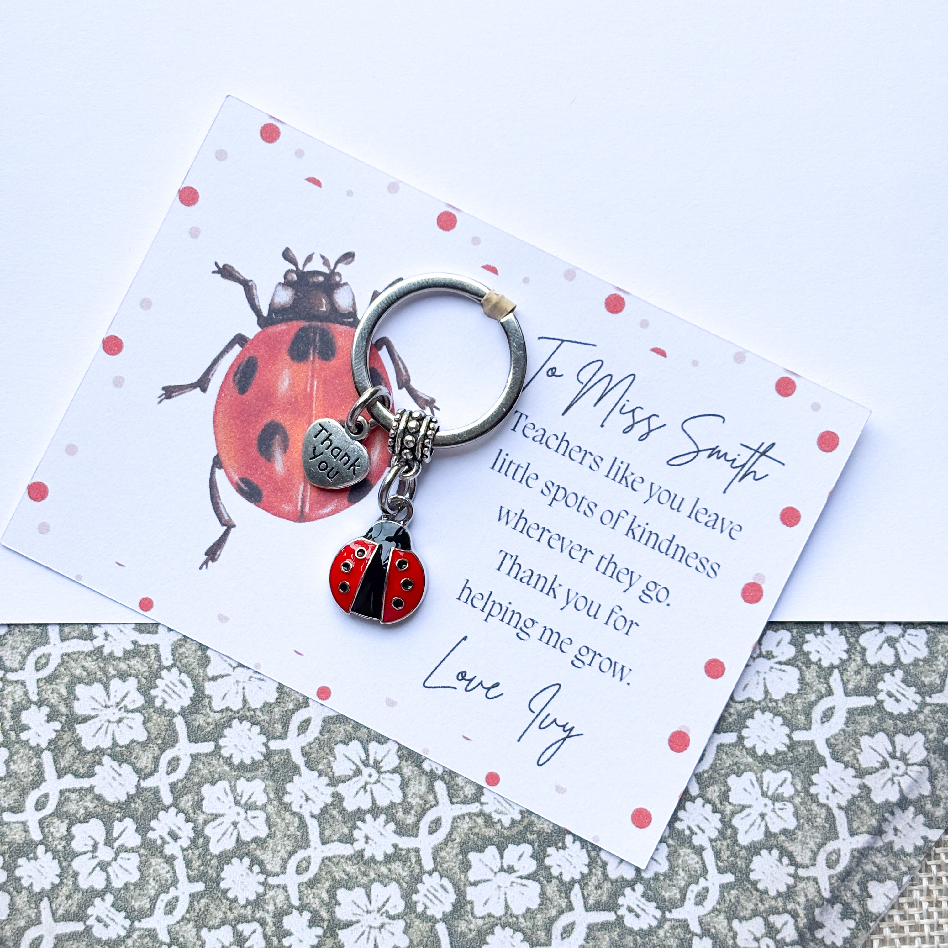 Ladybird Keychain- Personalised Teacher Gifts