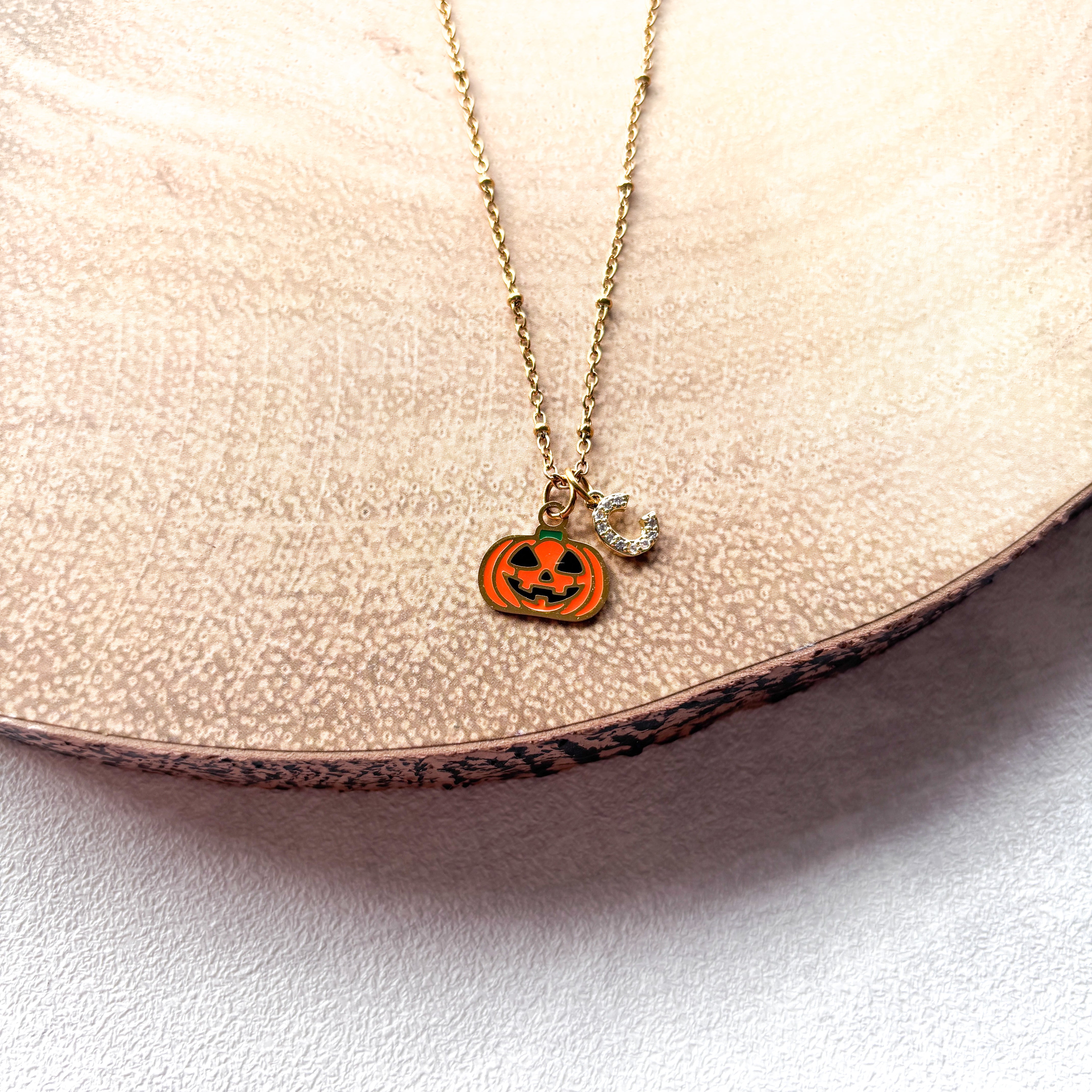 Personalised Pumpkin Necklace – Jack O’ Lantern Halloween Jewellery