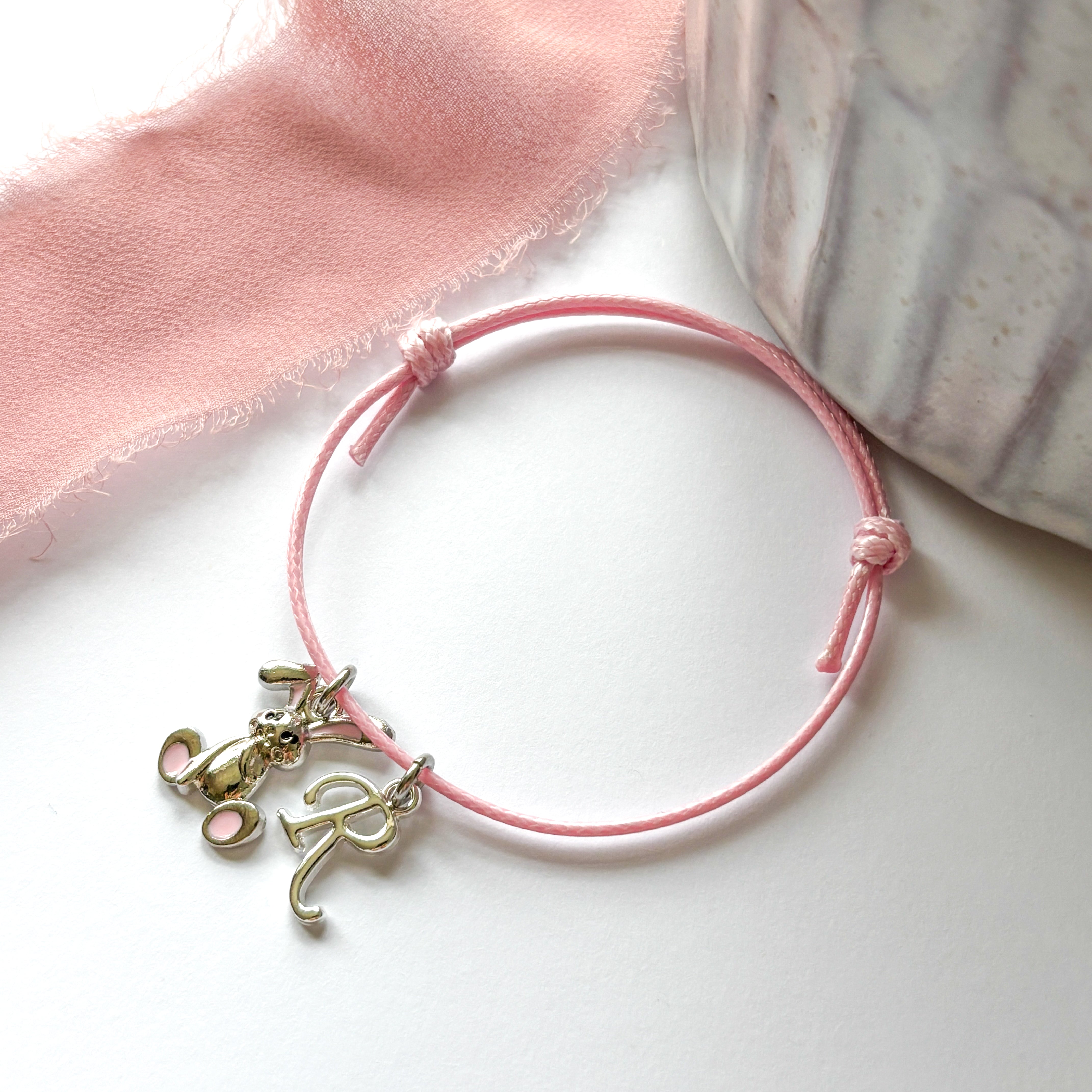 Personalised Enamel Easter Bunny Cord Bracelet
