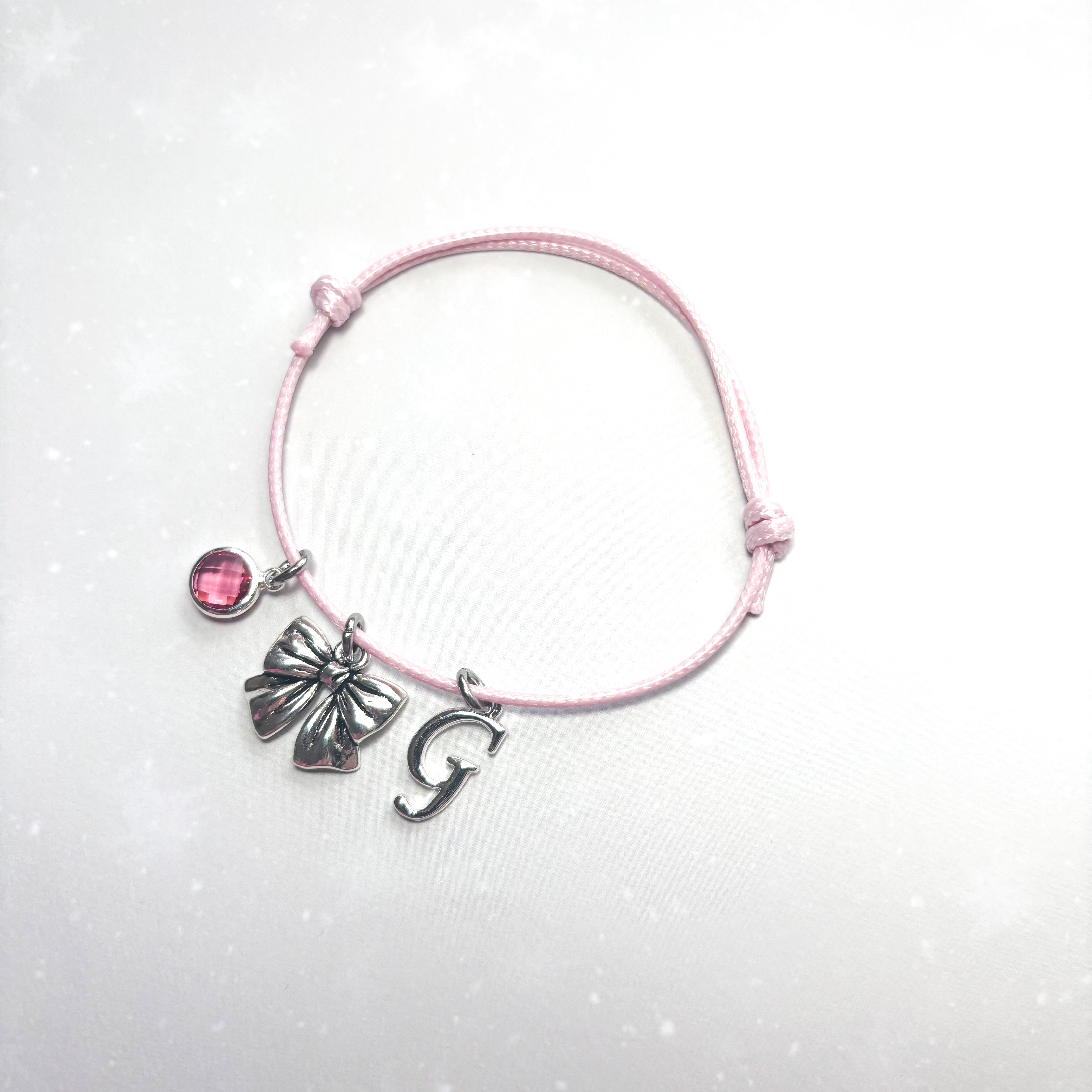 Personalised Cute Bow Cord Bracelet