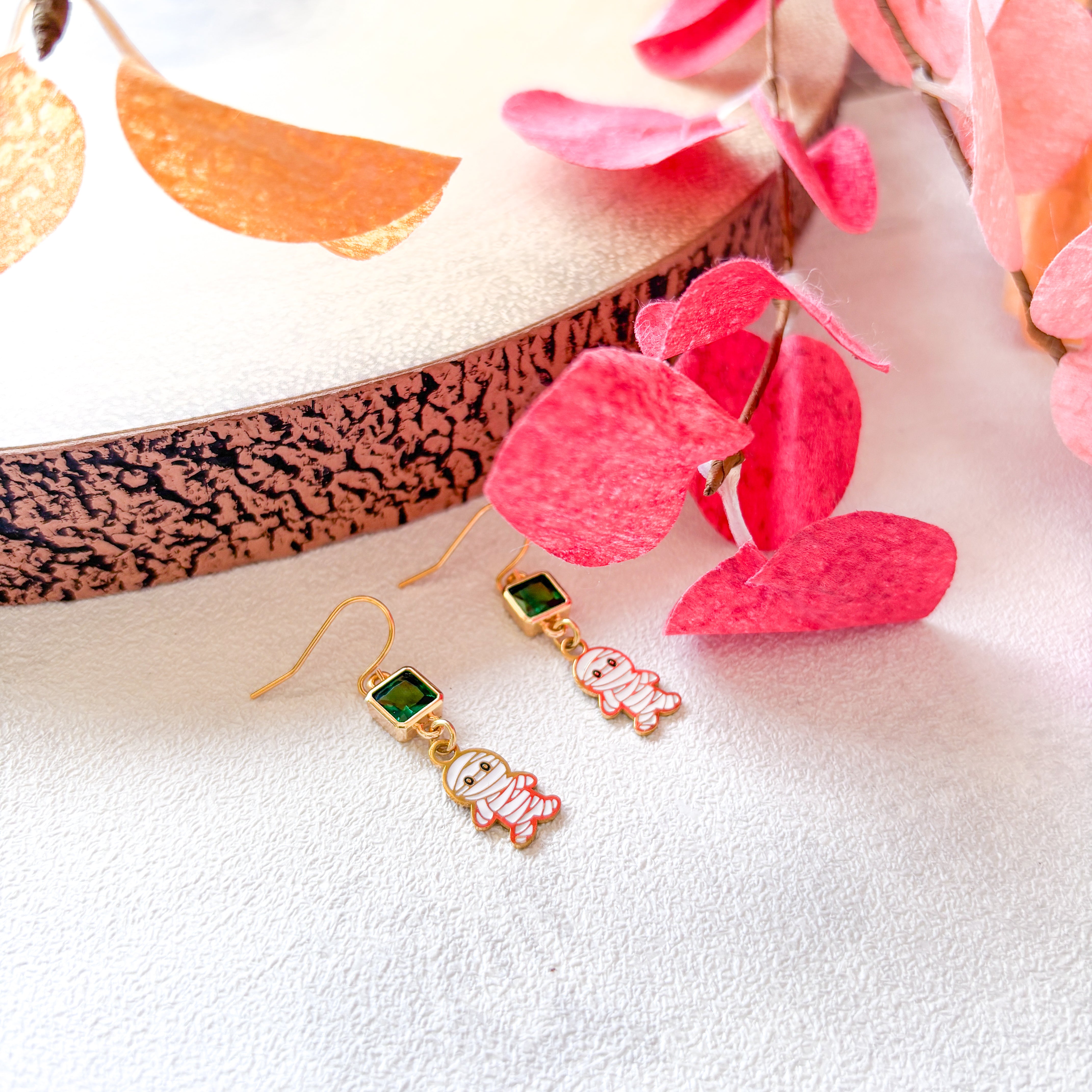Halloween Mummy Earrings – Spooky Birthstone Jewellery