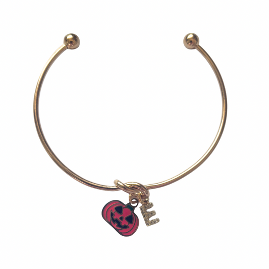 Pumpkin Halloween Bangle – Personalised Jack O’ Lantern Bracelet