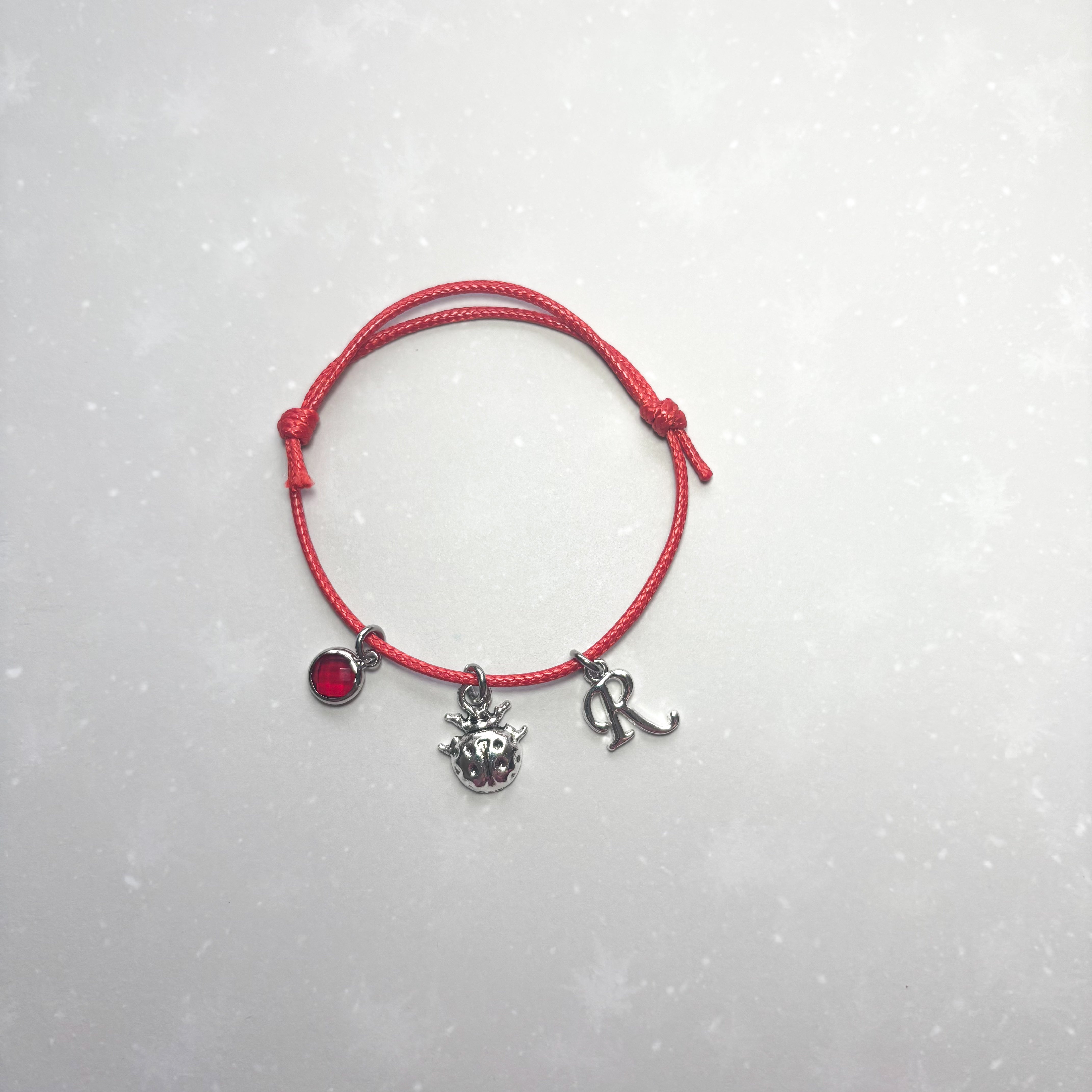 Personalised Ladybird Cord Bracelet