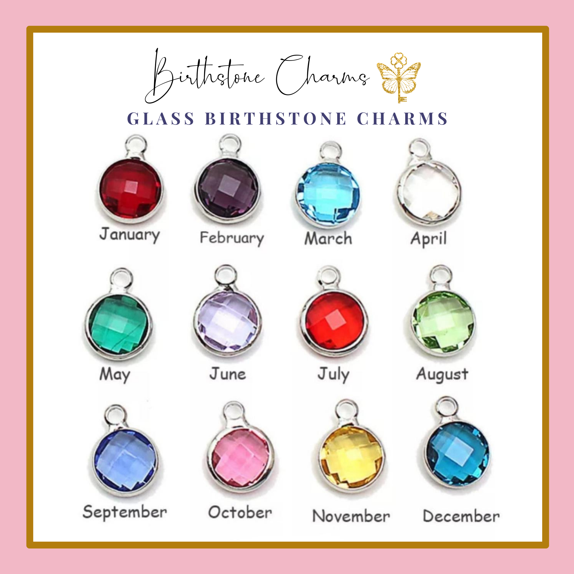 Personalised Paint Palette Birthstone Charm Earrings