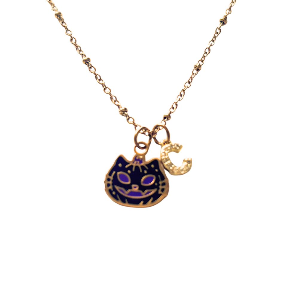 Black Cat Necklace – Personalised Halloween Jewellery