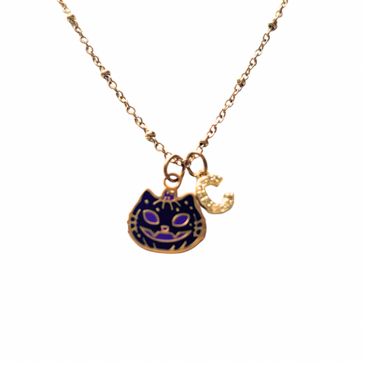 Black Cat Necklace – Personalised Halloween Jewellery