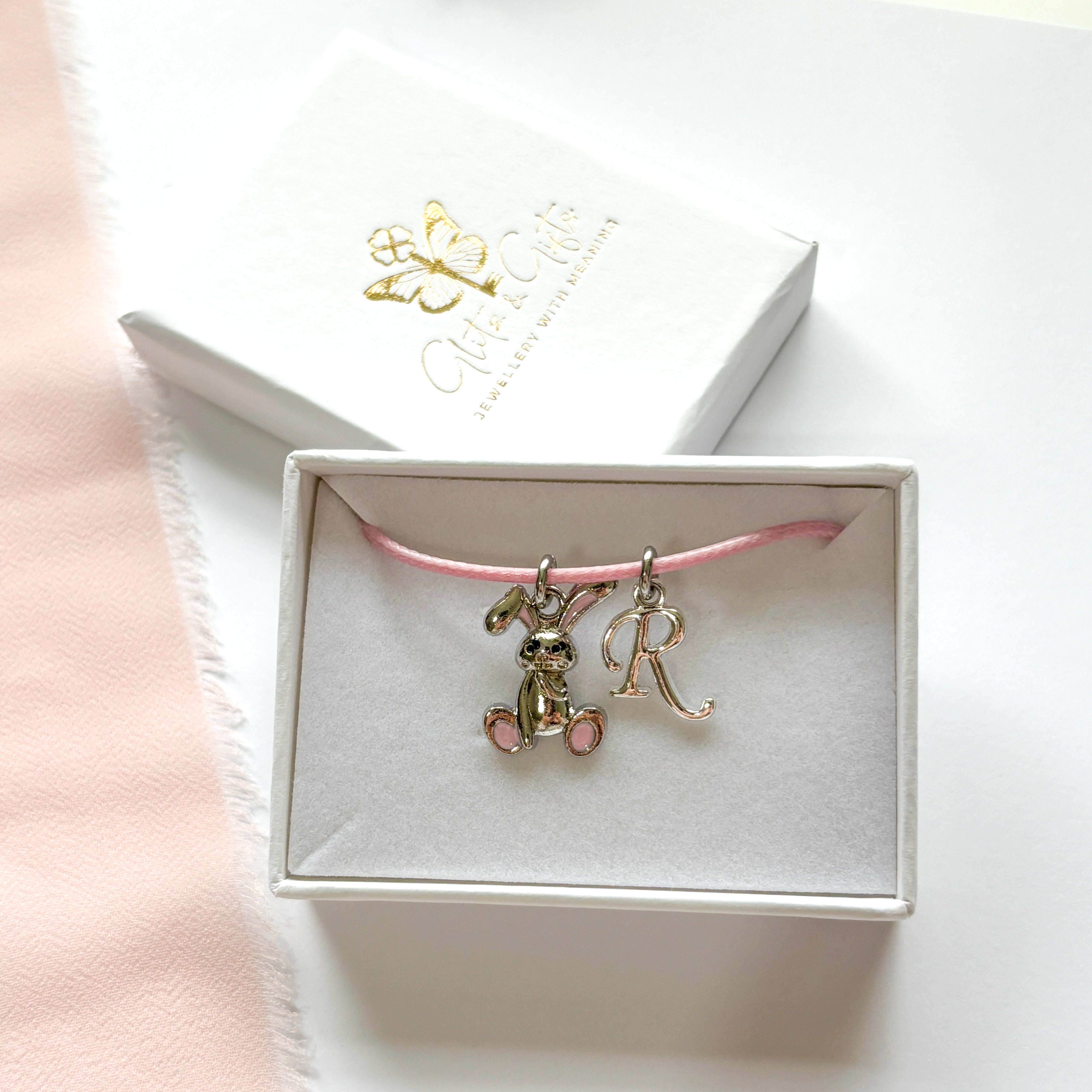 Personalised Enamel Easter Bunny Cord Bracelet