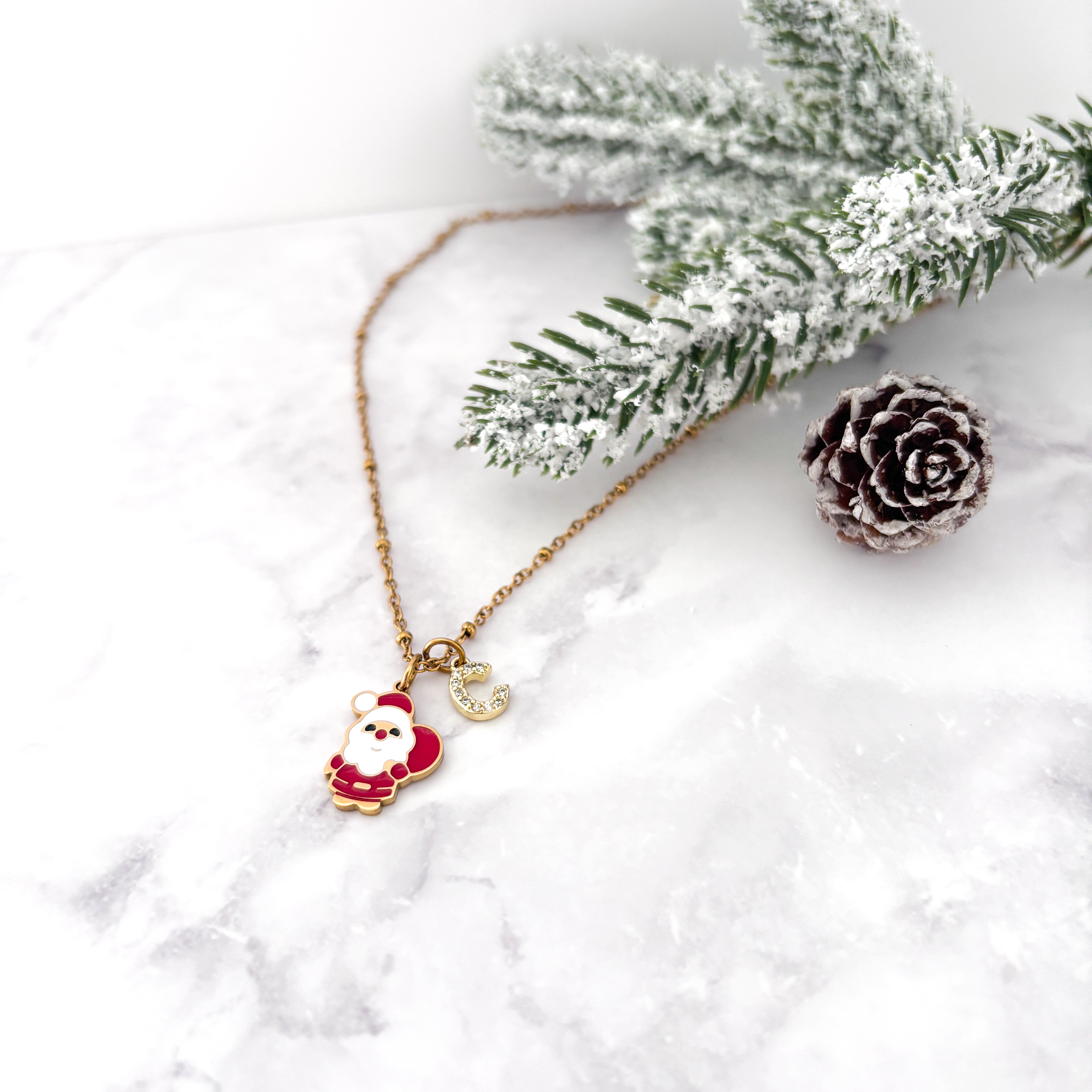 Personalised Santa Claus Christmas Necklace