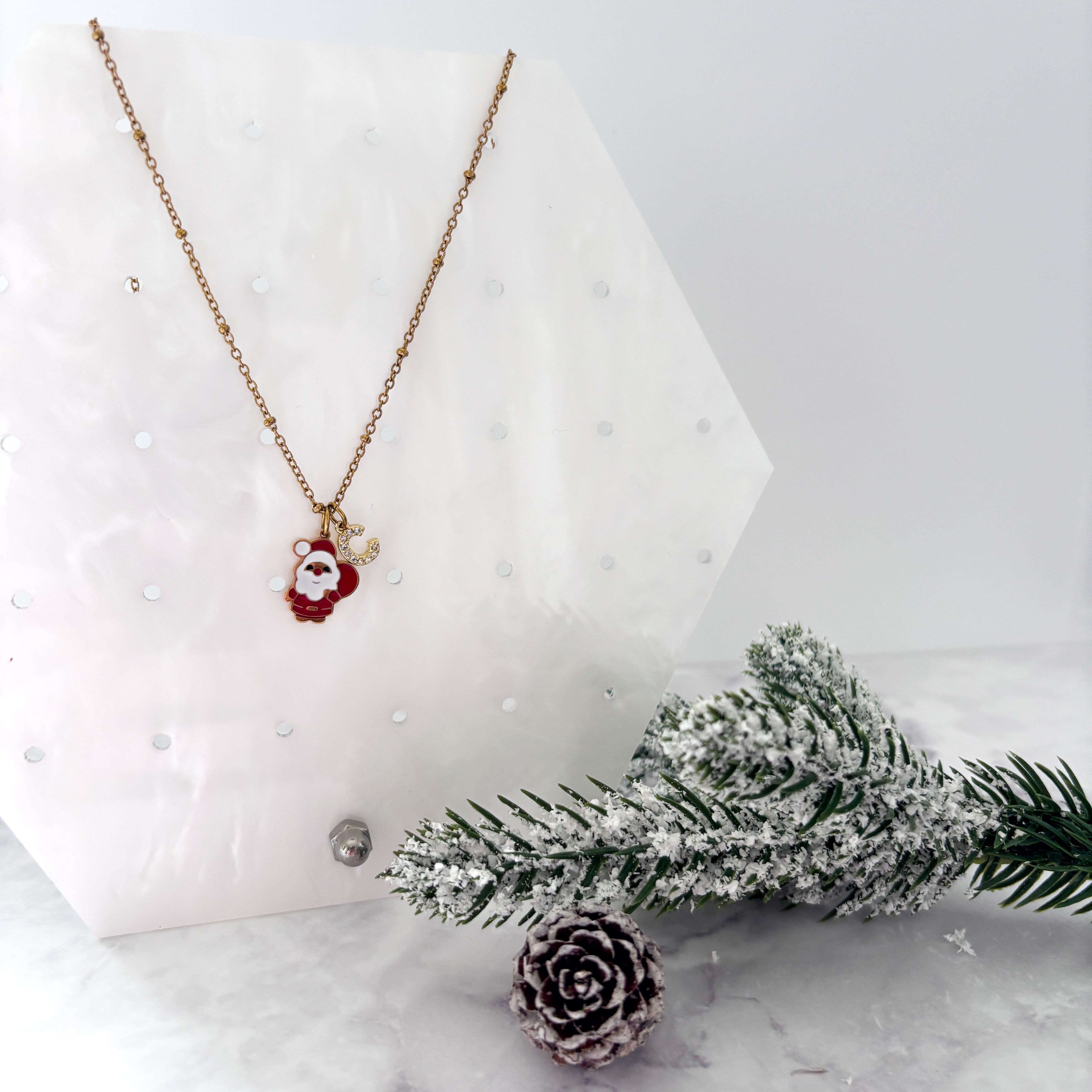 Personalised Santa Claus Christmas Necklace